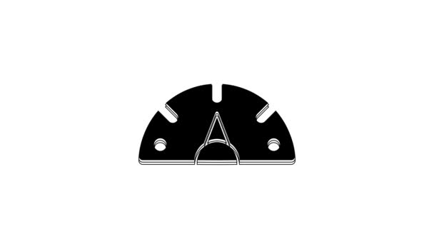 Black Speedometer Icon Isolated White Background Video Motion Graphic Animation — Stock Video