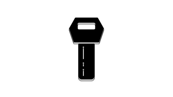 Black Car Key Remote Icon Isolated White Background Car Key — Stock Video