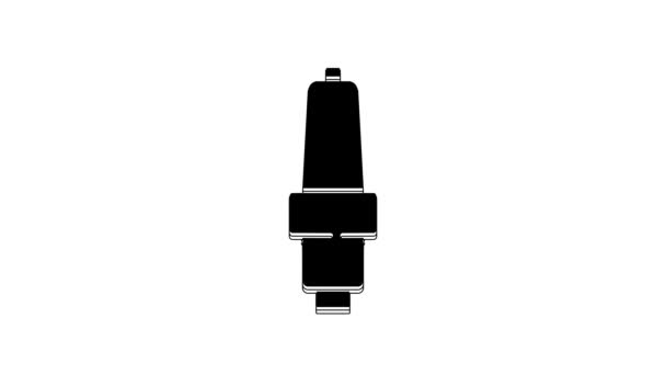 Black Car Spark Plug Icon Isolated White Background Car Electric — Stock Video