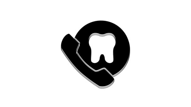 Svart Online Tandvård Ikon Isolerad Vit Bakgrund Informationscenter För Tandvård — Stockvideo