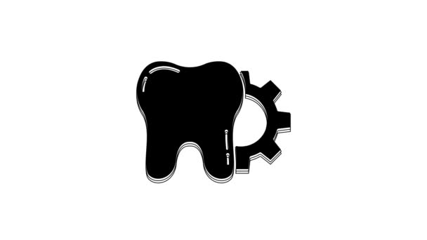 Піктограма Процедури Лікування Чорного Зуба Ізольована Білому Тлі Ремонт Зубів — стокове відео
