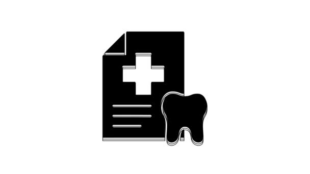 Presse Papiers Noir Avec Carte Dentaire Icône Des Dossiers Médicaux — Video