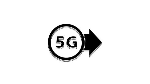 Black New Wireless Internet Wifi Connection Icon Isolated White Background — Stok video