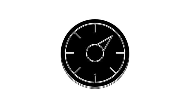 Black Digital Speed Meter Concept Icon Isolated White Background Global — Wideo stockowe