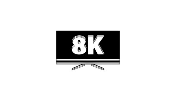 Pantalla Televisión Negro Con Ultra Icono Tecnología Vídeo Aislado Fondo — Vídeos de Stock