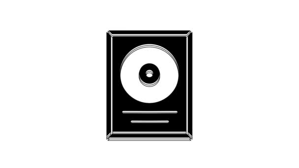 Black Disk Award Frame Icon Isolated White Background Modern Ceremony — Stockvideo