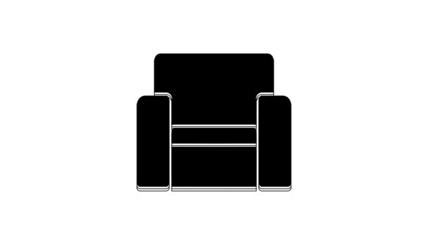 Black Cinema Chair Icon Isolated White Background Video Motion Graphic — ストック動画