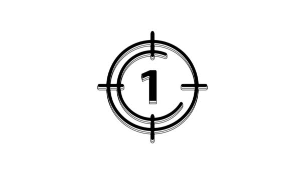 Black Old Film Movie Countdown Frame Icon Isolated White Background — Video