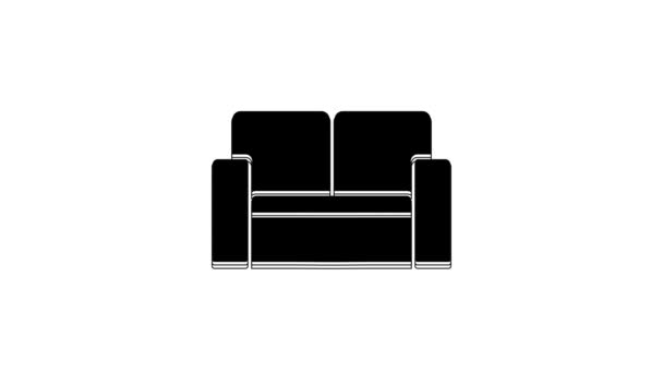 Black Cinema Chair Icon Isolated White Background Video Motion Graphic — Stock video