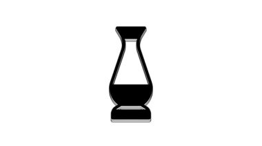 Black Indian vase icon isolated on white background. 4K Video motion graphic animation.