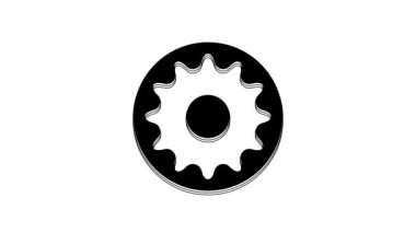 Black Chakra icon isolated on white background. 4K Video motion graphic animation.