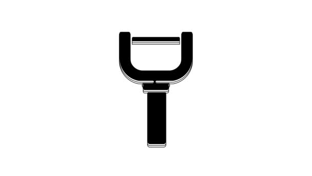 Black Peeler Icon Isolated White Background Knife Cleaning Vegetables Kitchen — Stock Video