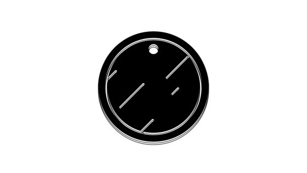 Icono Tabla Cortar Negro Aislado Sobre Fondo Blanco Símbolo Tabla — Vídeo de stock