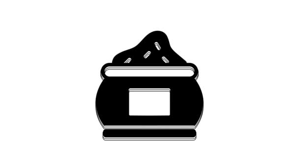 Black Indian Spice Icon Isolated White Background Video Motion Graphic — Stockvideo