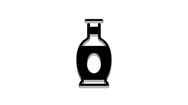 Black Indian Vase Icon Isolated White Background Video Motion Graphic — Stockvideo