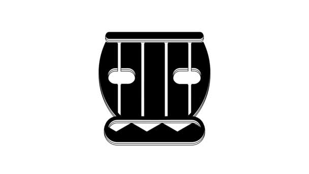 Black Indian Musikinstrument Tabla Symbol Isoliert Auf Weißem Hintergrund Video — Stockvideo