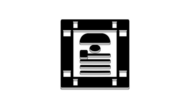 黑色的11月26日印第安人宪法日图标被隔离在白色背景下 4K视频运动图形动画 — 图库视频影像