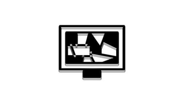 Black Picture art icon isolated on white background. 4K Video motion graphic animation.