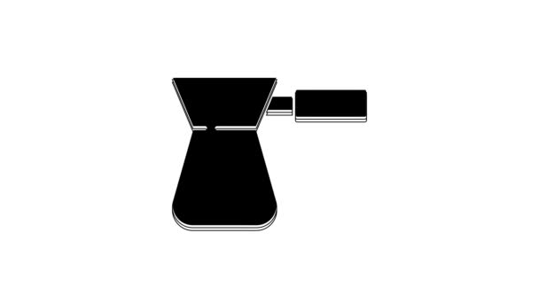 Black Coffee Turk Ícone Isolado Fundo Branco Animação Gráfica Movimento — Vídeo de Stock