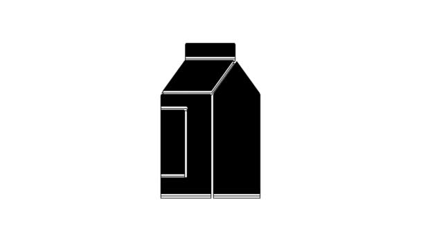 Czarny Worek Ikony Ziarna Kawy Izolowane Białym Tle Animacja Graficzna — Wideo stockowe