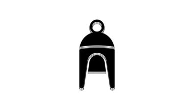 Black Winter hat icon isolated on white background. 4K Video motion graphic animation.