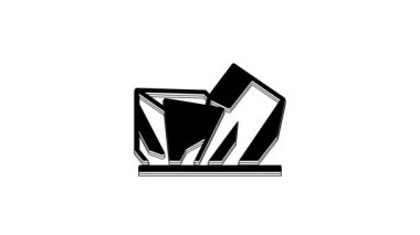 Black Royal Ontario museum in Toronto, Canada icon isolated on white background. 4K Video motion graphic animation.