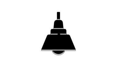 Black Chandelier icon isolated on white background. 4K Video motion graphic animation.