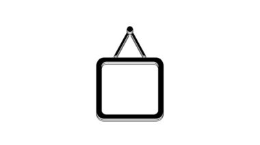 Siyah Ayna simgesi beyaz arkaplanda izole edildi. 4K Video hareketli grafik canlandırması.