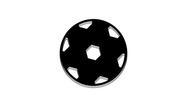 Black Football Ball Icon Isolated White Background Soccer Ball Sport — Vídeo de stock