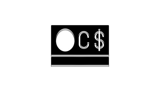 Black Canadian Dollar Currency Symbol Icon Isolated White Background Video — 图库视频影像