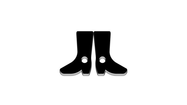 Черно Украинская Национальная Икона Обуви Выделена Белом Фоне Традиционные Этнические — стоковое видео