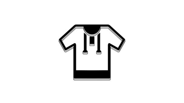 Černá Vyšívaná Ikona Košile Izolovaná Bílém Pozadí Národní Ukrajinské Oblečení — Stock video