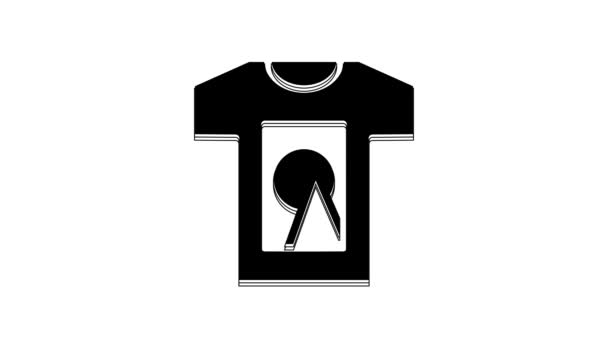 Schwarzes Shirt Symbol Isoliert Auf Weißem Hintergrund Video Motion Grafik — Stockvideo