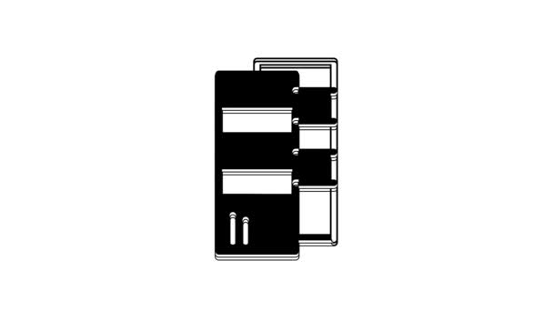 Μαύρο Pantone Παλέτα Βιβλίο Swatch Εικονίδιο Χρώμα Απομονώνονται Λευκό Φόντο — Αρχείο Βίντεο