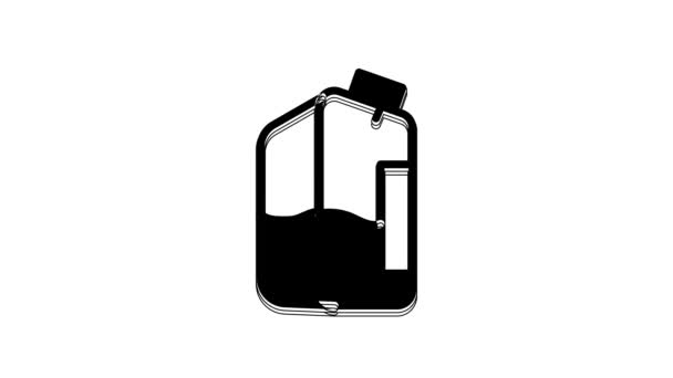 Black Printer Ink Bottle Icon Isolated White Background Video Motion — Wideo stockowe