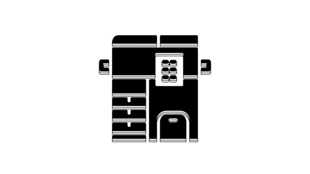 Ícone Multifuncional Máquina Cópia Impressora Escritório Preto Isolado Fundo Branco — Vídeo de Stock