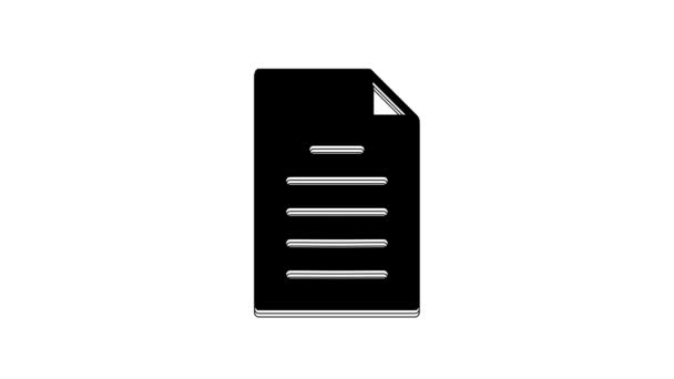 Schwarzes Dokument Symbol Isoliert Auf Weißem Hintergrund Checklisten Symbol Geschäftskonzept — Stockvideo