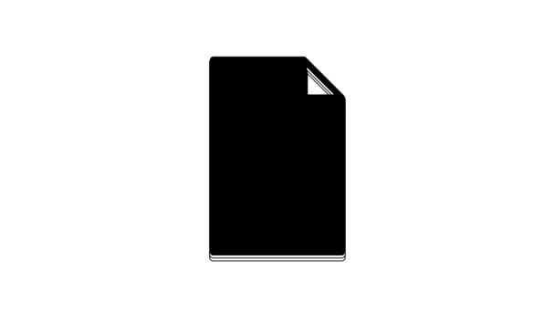 Black Empty Document Icon Isolated White Background Checklist Icon Business — стоковое видео