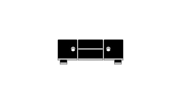 Černá Truhla Zásuvky Ikona Izolované Bílém Pozadí Grafická Animace Pohybu — Stock video
