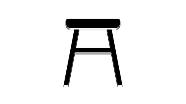 Czarna Ikona Krzesła Odizolowana Białym Tle Animacja Graficzna Ruchu Wideo — Wideo stockowe