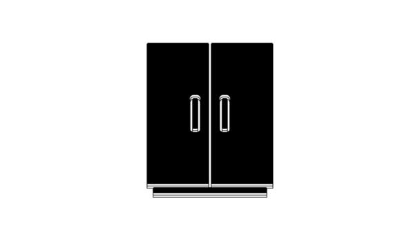 Ікона Black Wardrobe Ізольована Білому Тлі Відеографічна Анімація — стокове відео