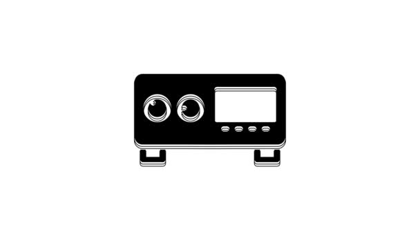 Black Guitar Amplifier Icon Isolated White Background Musical Instrument Video — Stock Video