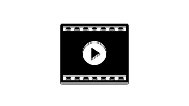 Black Online Játék Video Ikon Elszigetelt Fehér Háttérrel Filmszalag Játéktáblával — Stock videók