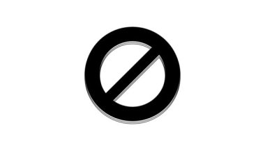 Black Ban icon isolated on white background. Stop symbol. 4K Video motion graphic animation.