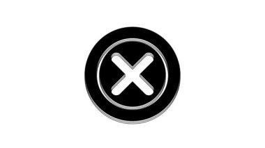 Black X Mark, Cross in circle icon isolated on white background. Check cross mark icon. 4K Video motion graphic animation.