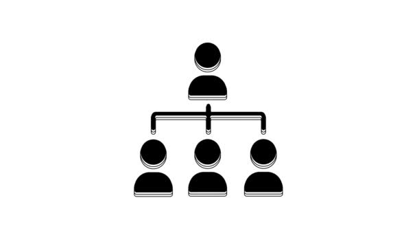 Black Business Hierarchie Organogrammdiagramm Infografik Symbol Isoliert Auf Weißem Hintergrund — Stockvideo