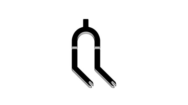 Black Bicycle Suspension Fork Icon Isolated White Background Sport Transportation — Video Stock