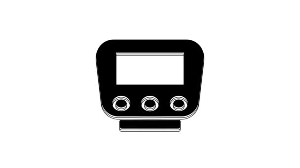 Black Bicycle Speedometer Icon Isolated White Background Video Motion Graphic — Vídeo de Stock