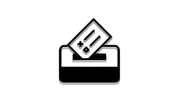 Schwarze Wahlurne Oder Wahlurne Mit Umschlagsymbol Auf Weißem Hintergrund Video — Stockvideo