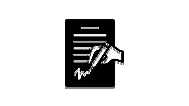 Black Petition Icon Isolated White Background Video Motion Graphic Animation — Stok video